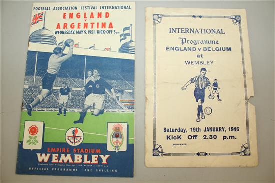 England International football programmes-